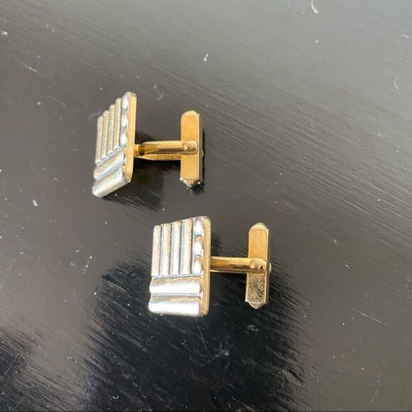 Vintage SWANK gold cuff links - Picture 5 of 9